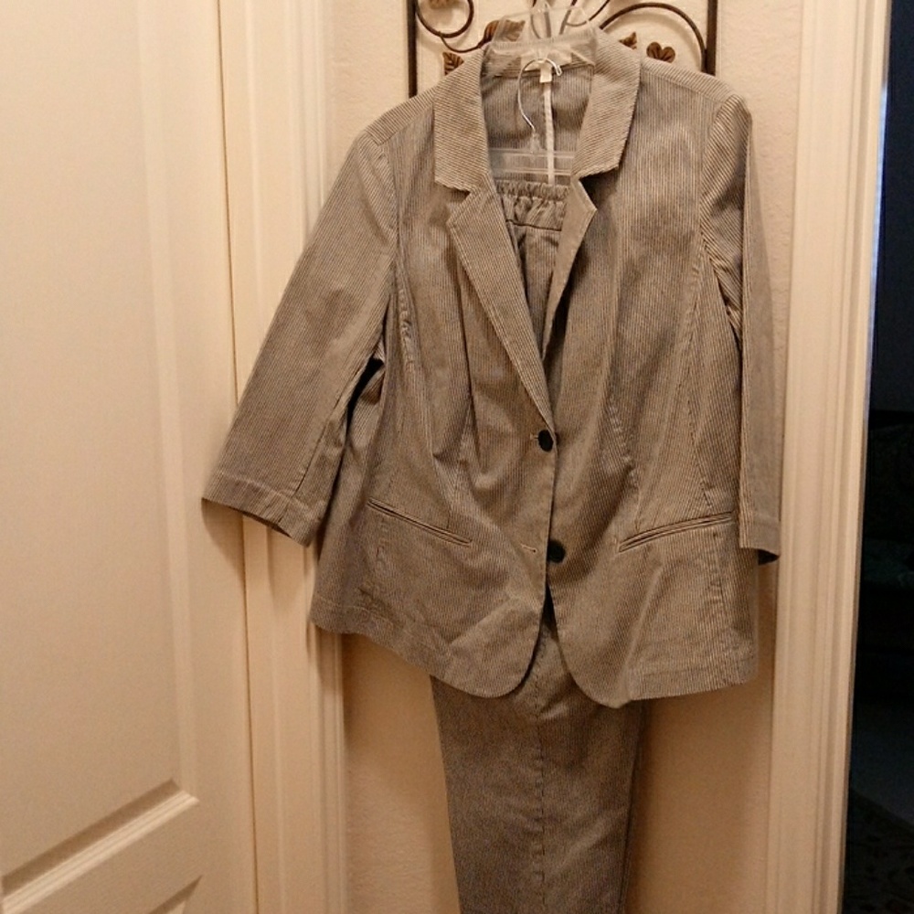 Pint stripe grey suit
